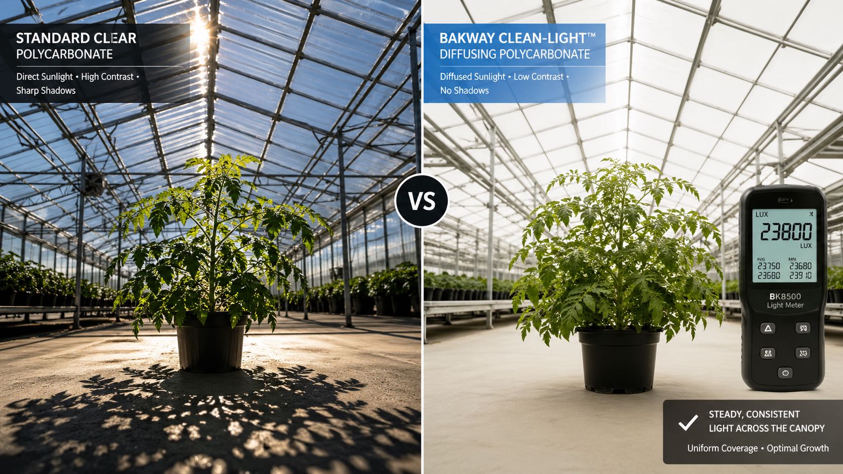 The Physics of Isotropic Light Distribution in Commercial Greenhouses